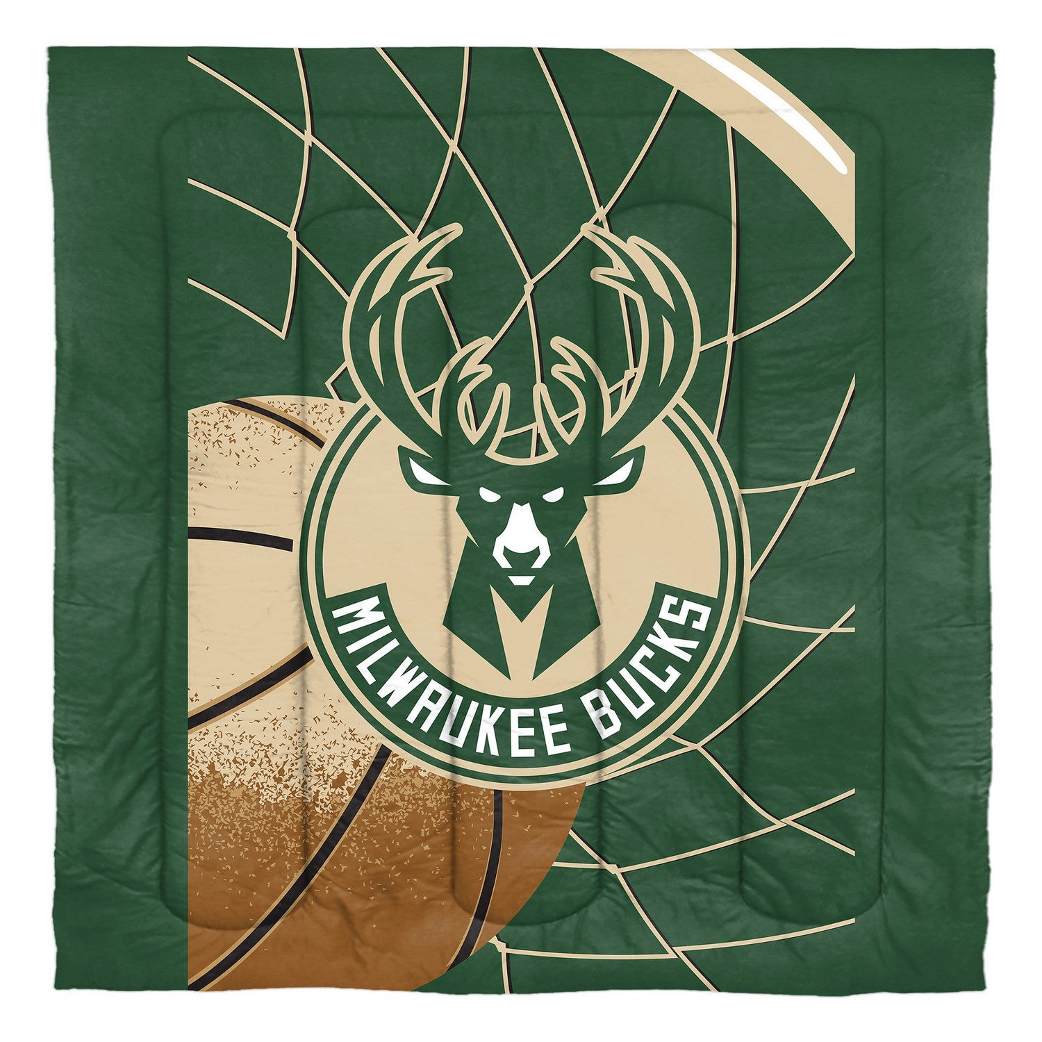 NBA Comforter Sham Set Milwaukee Bucks Comforter Full/Queen