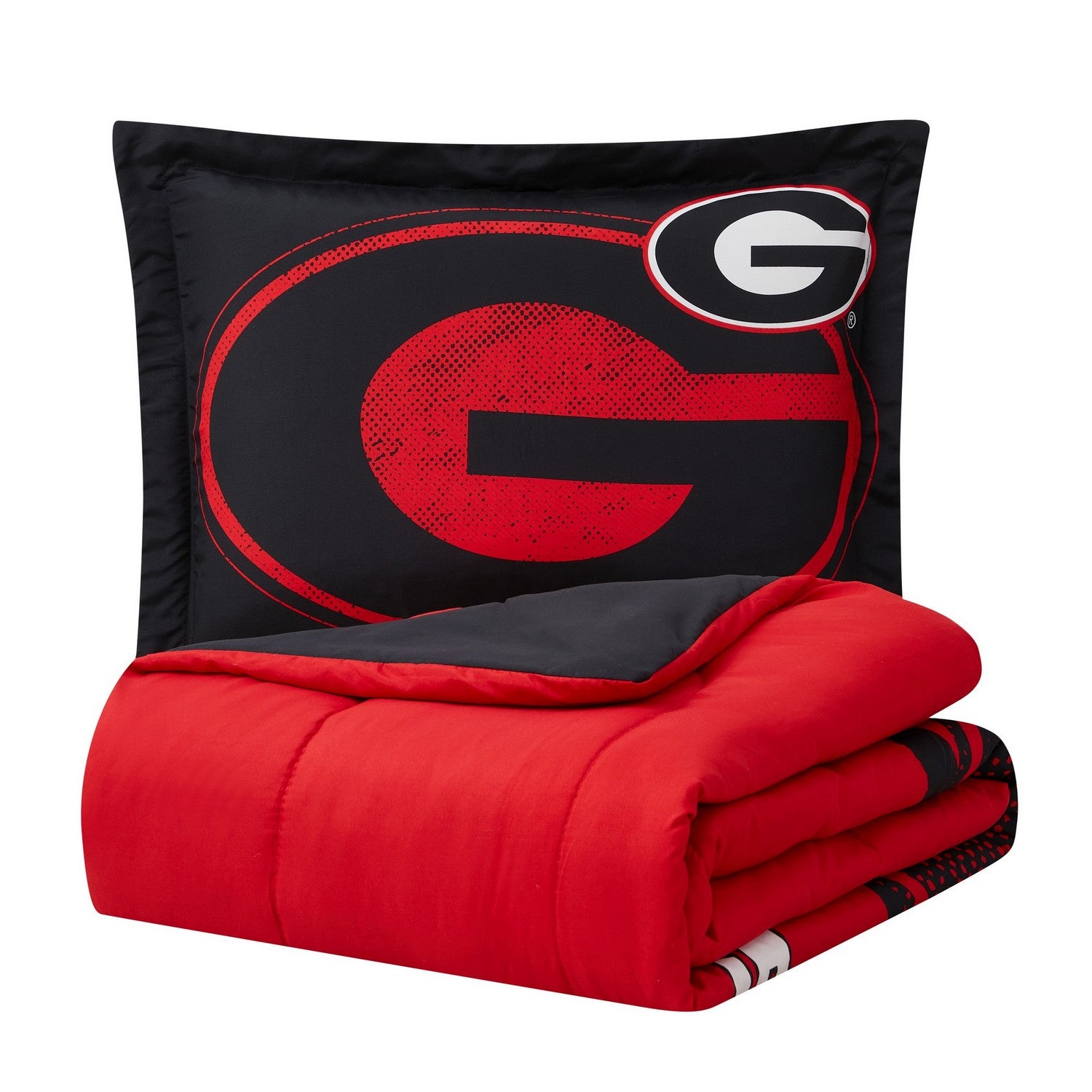 NCAA Comforter Sham Set Georgia Bulldogs Folded