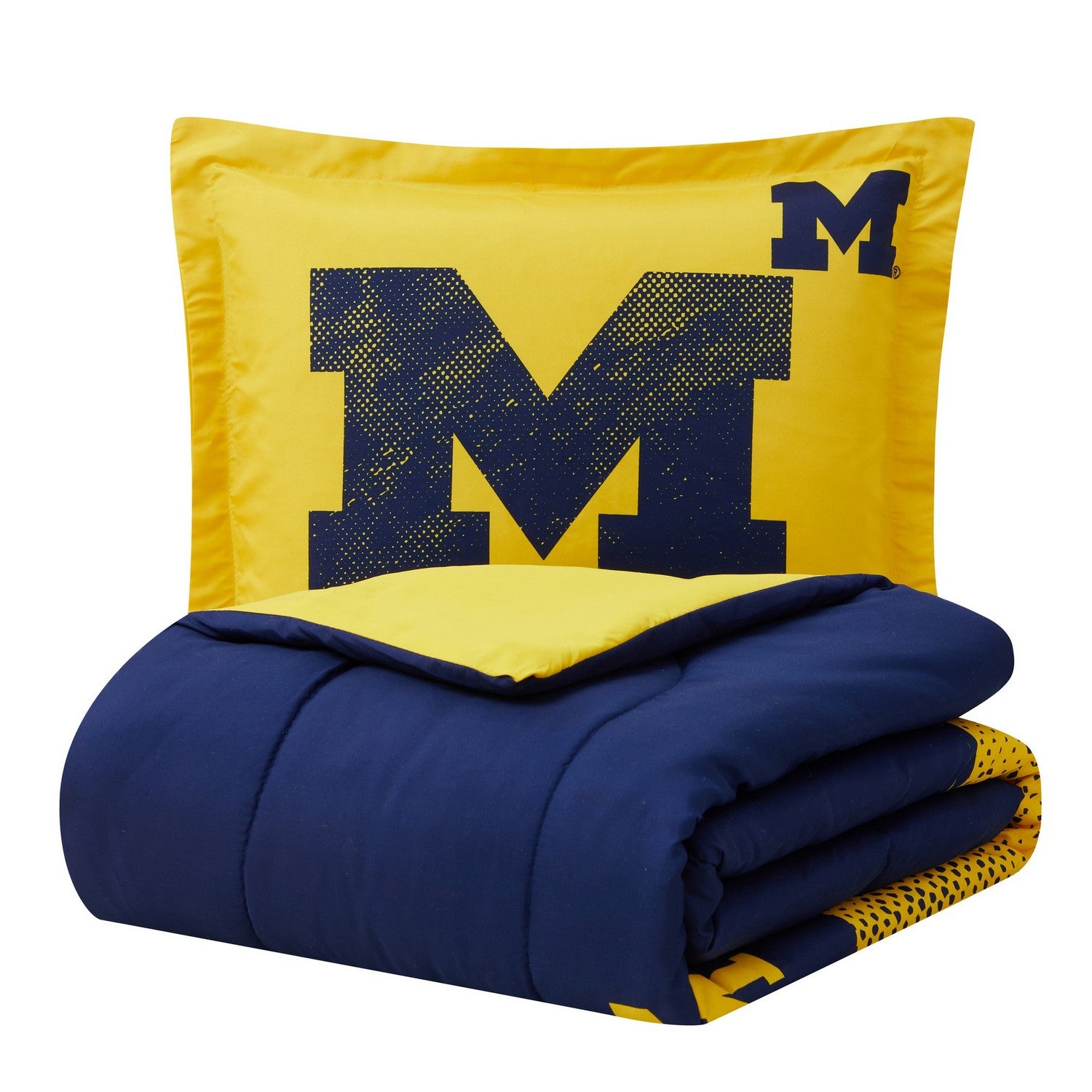 NCAA Comforter Sham Set Michigan Wolverines Folded