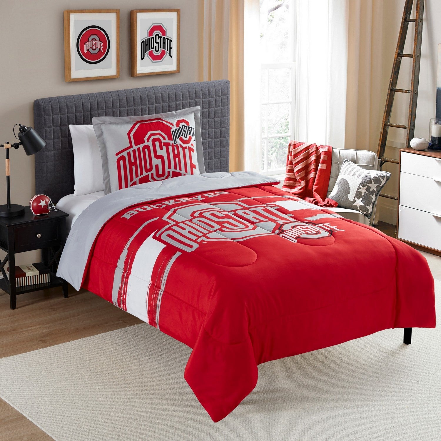NCAA Comforter Sham Set Ohio State Buckeyes Twin/Twin Xl