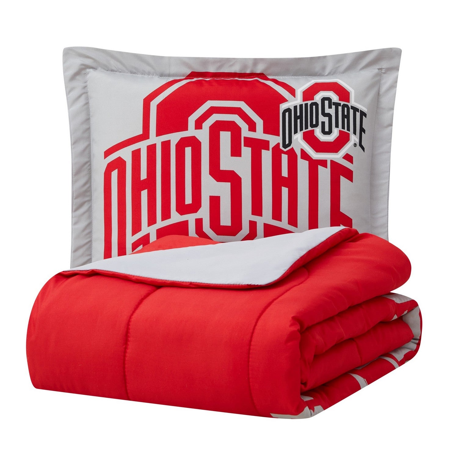 NCAA Comforter Sham Set Ohio State Buckeyes Folded