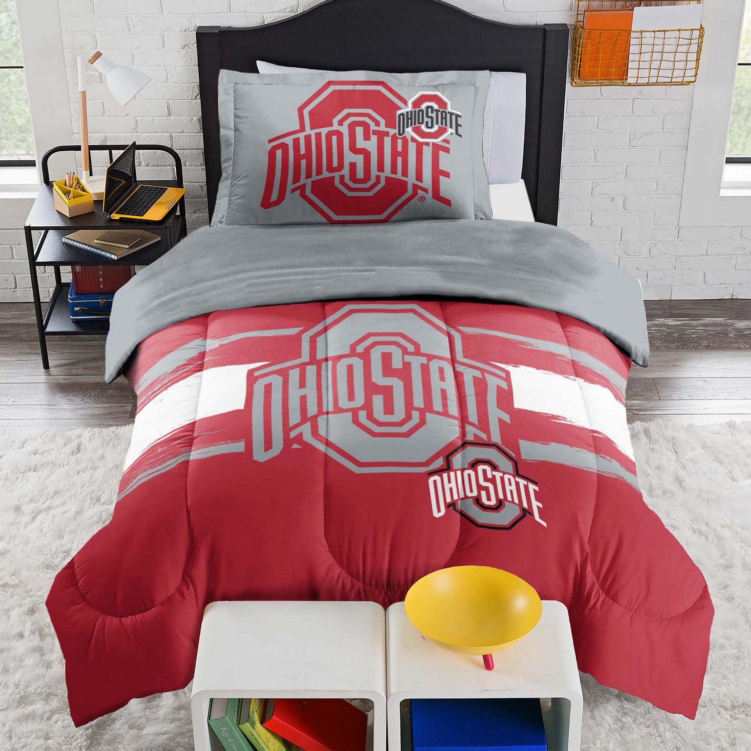 NCAA Comforter Sham Set Ohio State Buckeyes Front