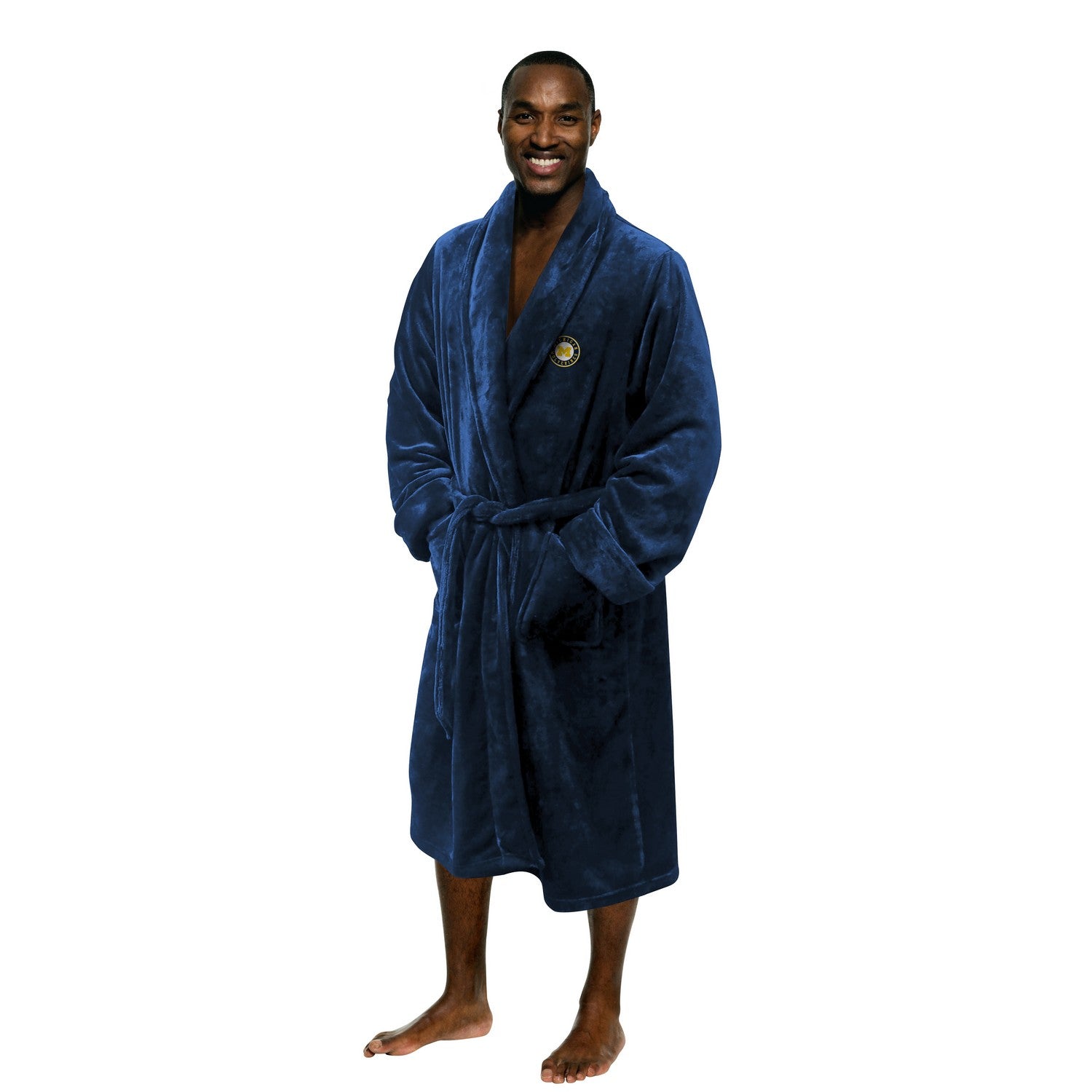 NCAA Mens Bathrobe Michigan Wolverines Model