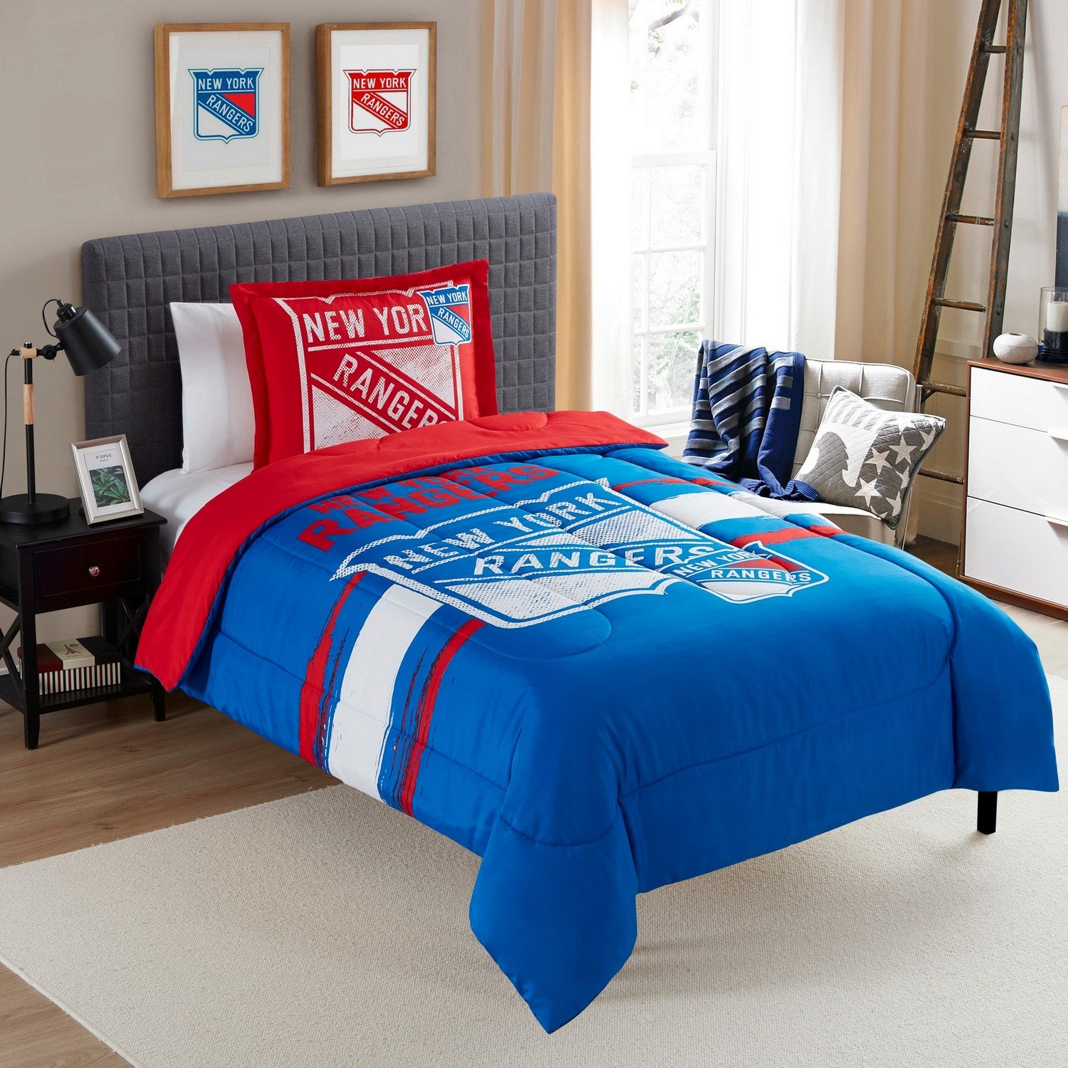NHL Comforter Sham Set New York Rangers Twin/Twin Xl