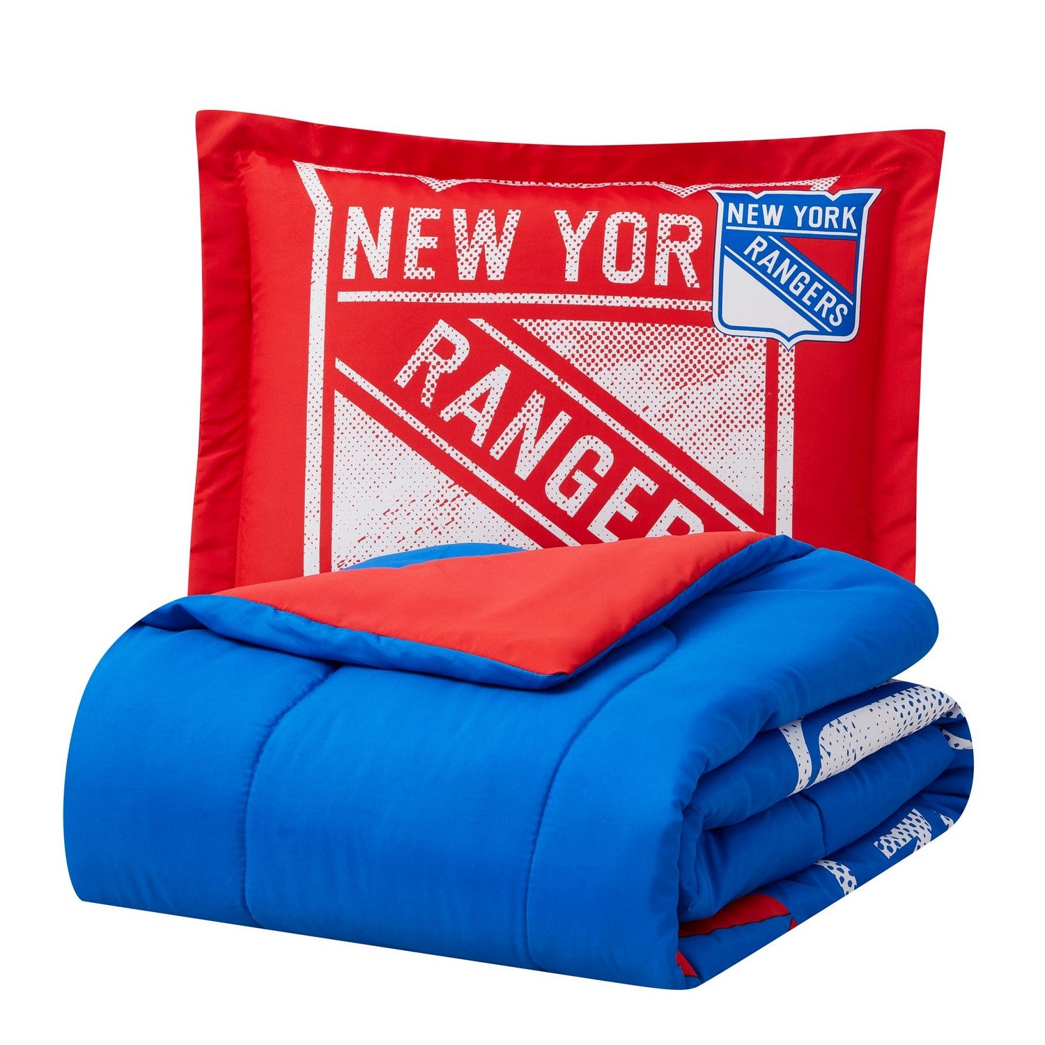 NHL Comforter Sham Set New York Rangers Folded