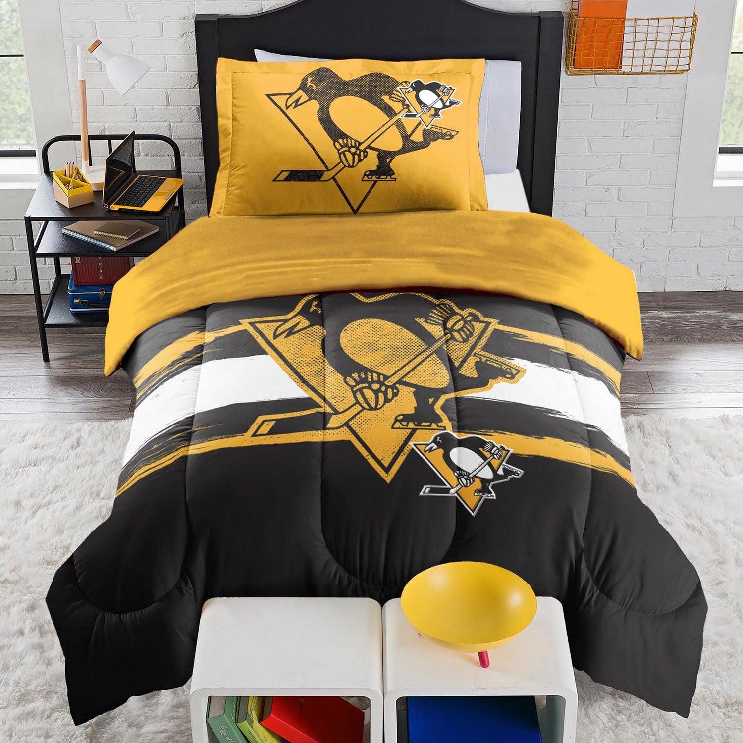 NHL Comforter Sham Set Pittsburgh Penguins Front