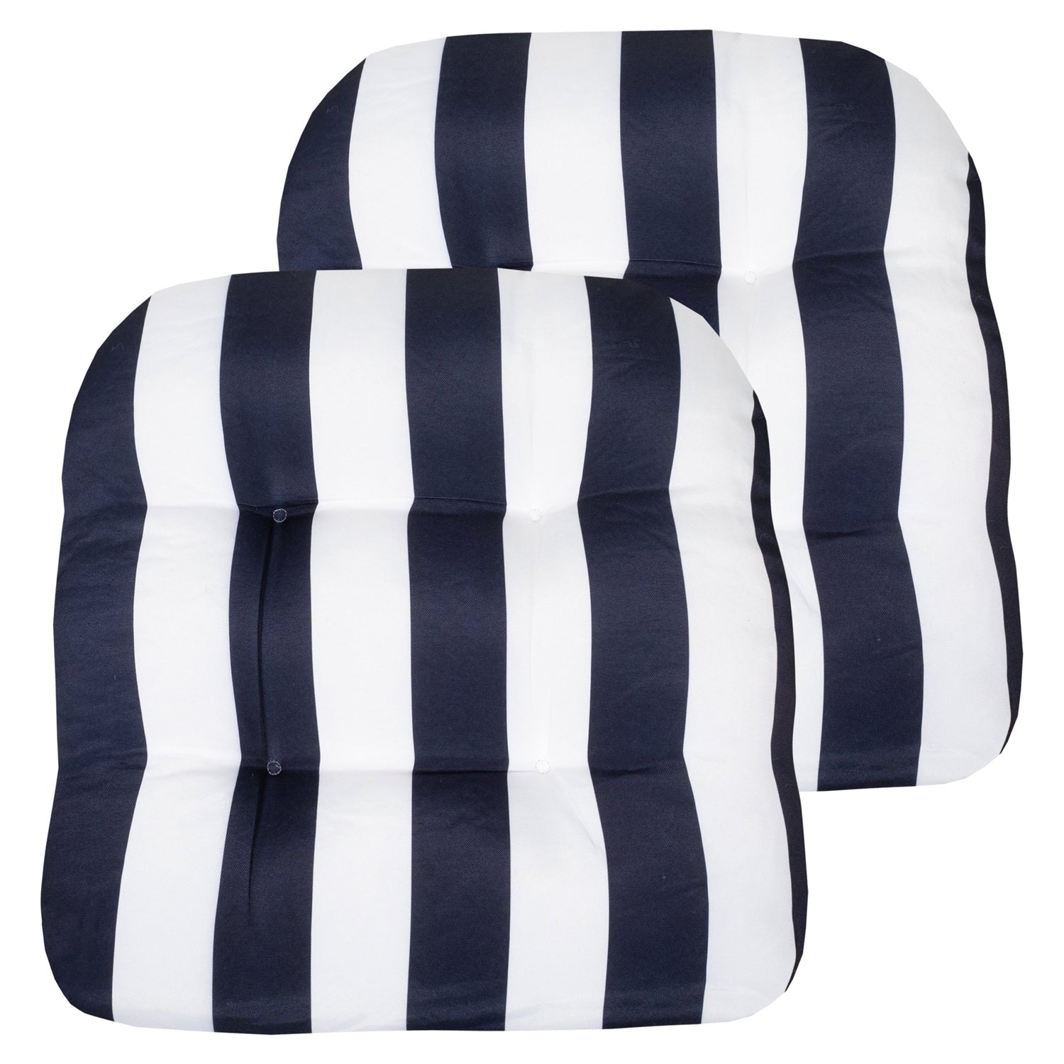 Havana Patio Seat Cushion Set Navy White 2-Pack