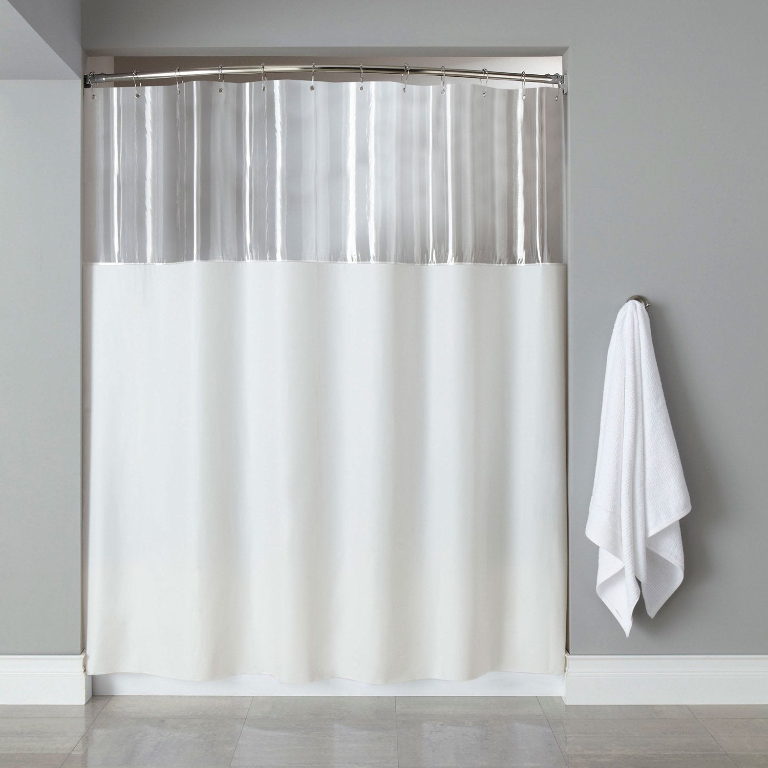 See Through Shower Curtain White - White