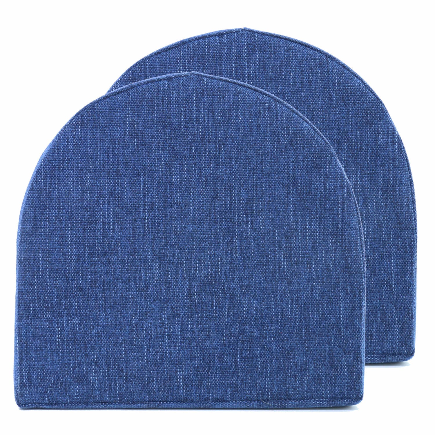 U Shape Molded Chair Cushions With Ties Navy 2-Pack - Top